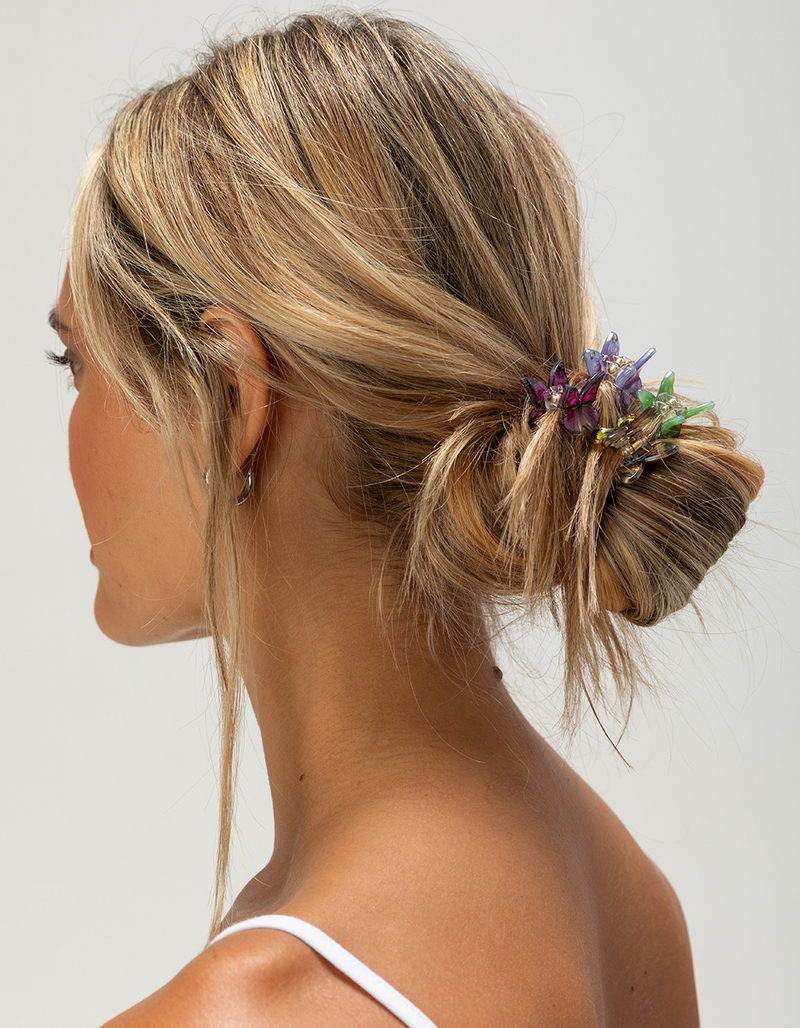 FULL TILT 6 Pack Multi Color Butterfly Hair Clips image number 2
