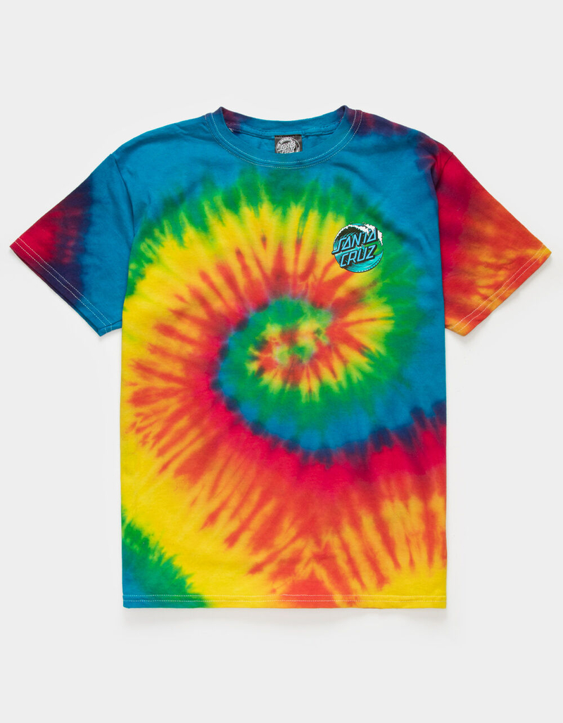 SANTA CRUZ Wave Dot Tie Dye Boys T-Shirt image number 1