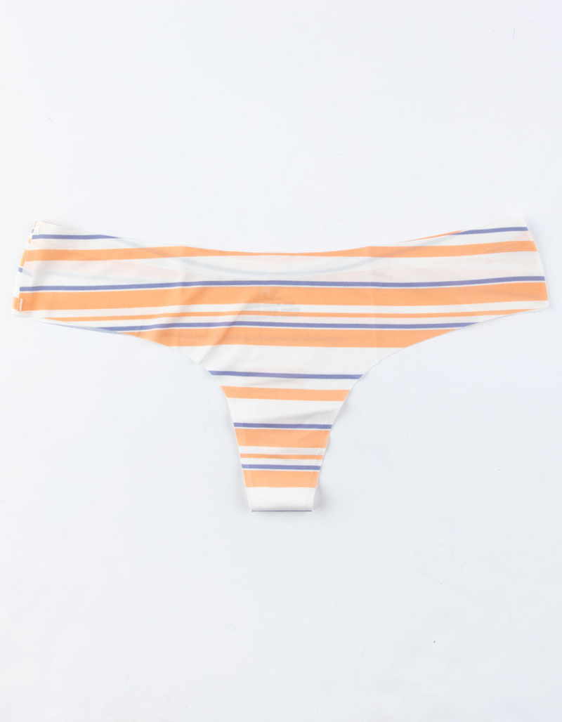 FULL TILT Striped Laser Cut Coral Thong image number 0