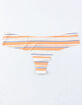 FULL TILT Striped Laser Cut Coral Thong image number 1