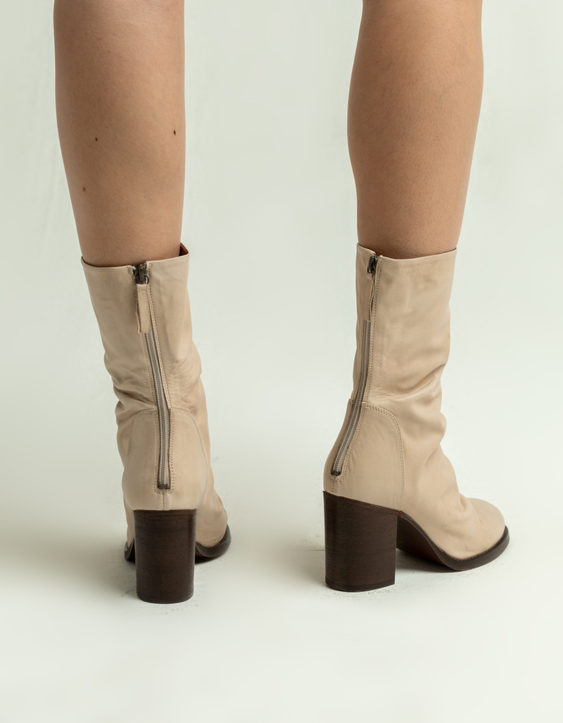 FREE PEOPLE Elle Womens Beige Block Heel Boots image number 2