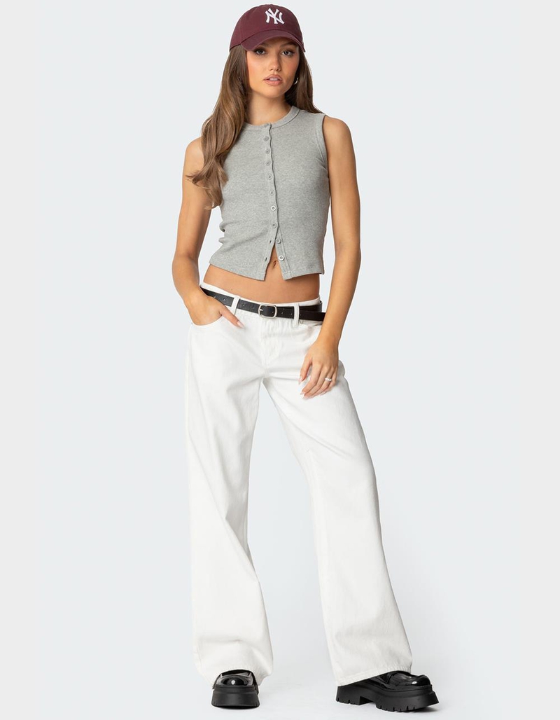 EDIKTED Basel Button Up Tank Top image number 1