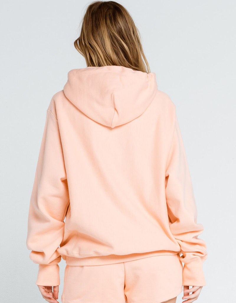 CHAMPION Reverse Weave Womens Peach Boyfriend Hoodie image number 2