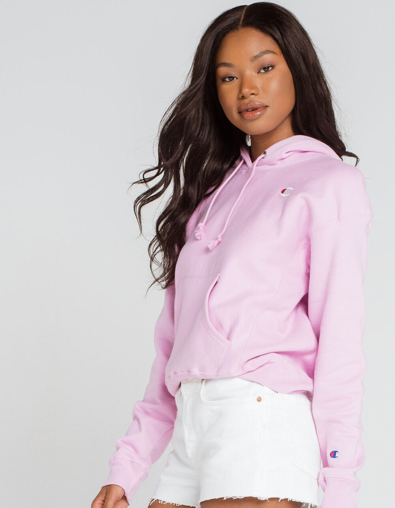 CHAMPION Reverse Weave Womens Light Pink Hoodie image number 1