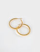 DO EVERYTHING IN LOVE 14K Gold Dipped Omega Closure Textured Hoop Earrings image number 1