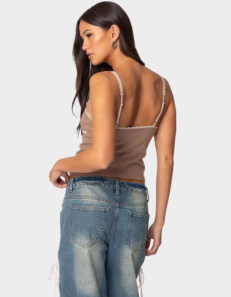 EDIKTED Elin Lace Trim Tank Top image number 3