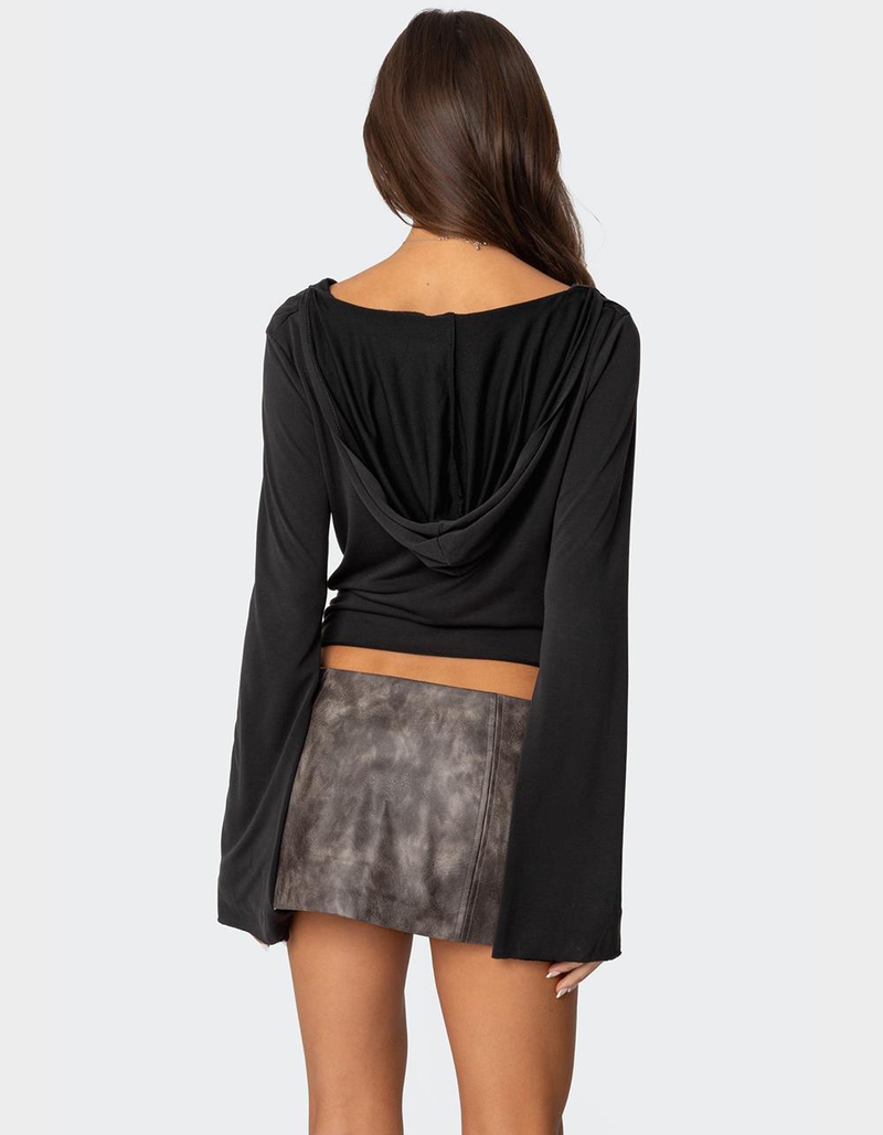 EDIKTED Nira Hooded Cowl Neck Top image number 3