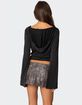 EDIKTED Nira Hooded Cowl Neck Top image number 4