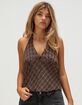 FULL TILT Plaid Womens Halter Top image number 1