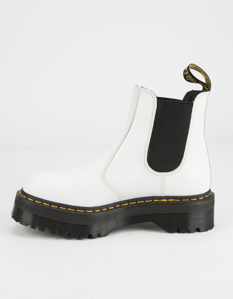 DR. MARTENS 2976 Quad Platform Womens White Chelsea Boots image number 2