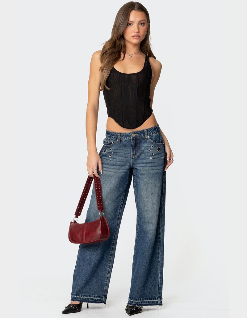 EDIKTED Davis Grommet Low Rise Jeans image number 1