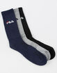 FILA 3 Pack Heritage Mens Crew Socks image number 1