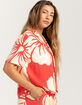 DUVIN Trouble In Paradise Womens Crop Button Up Shirt image number 4