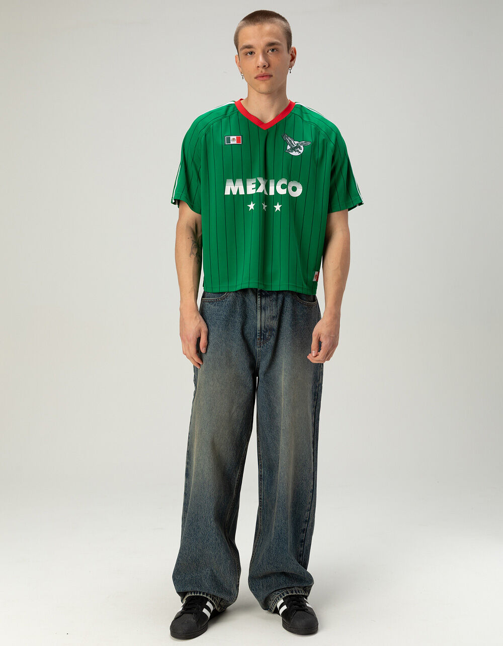 RSQ Mens Mexico Baggy Crop Soccer Jersey - GREEN - XXL | Tillys