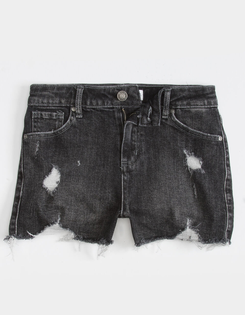 RSQ Vintage High Rise Distressed Girls Denim Shorts image number 2