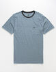 VOLCOM Stories 2 Blue Stripe Mens Pocket Tee image number 1