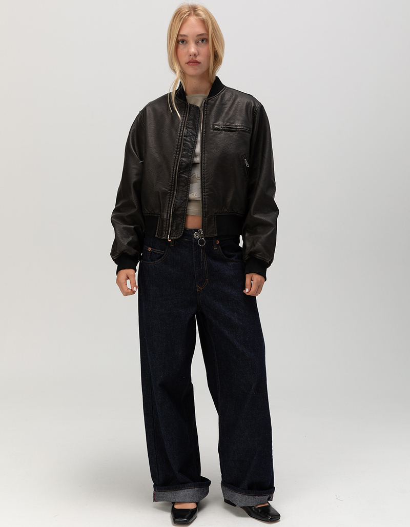 BDG Urban Outfitters Faux Leather Womens Bomber Jacket image number 1