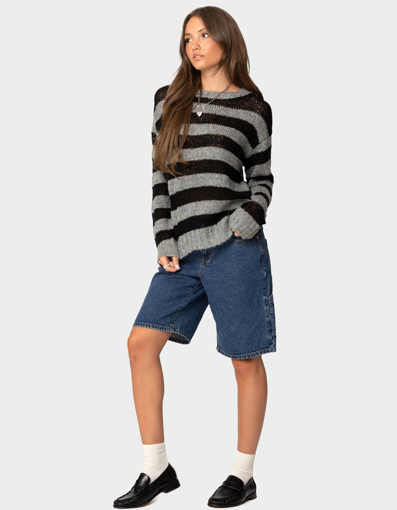 EDIKTED Light Knit Striped Sweater image number 3