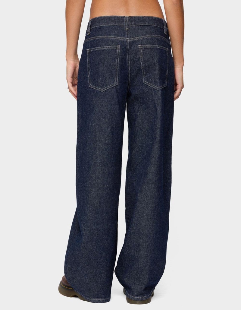 EDIKTED Polley Button Up Low Rise Jeans image number 2