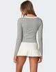 EDIKTED Shayni Lace Trim Long Sleeve Top image number 5