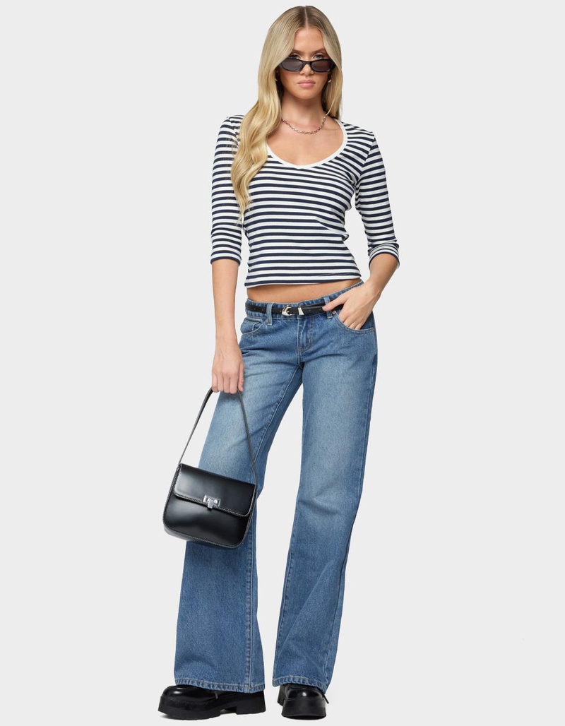 EDIKTED Poppie Striped V-Neck Top image number 4