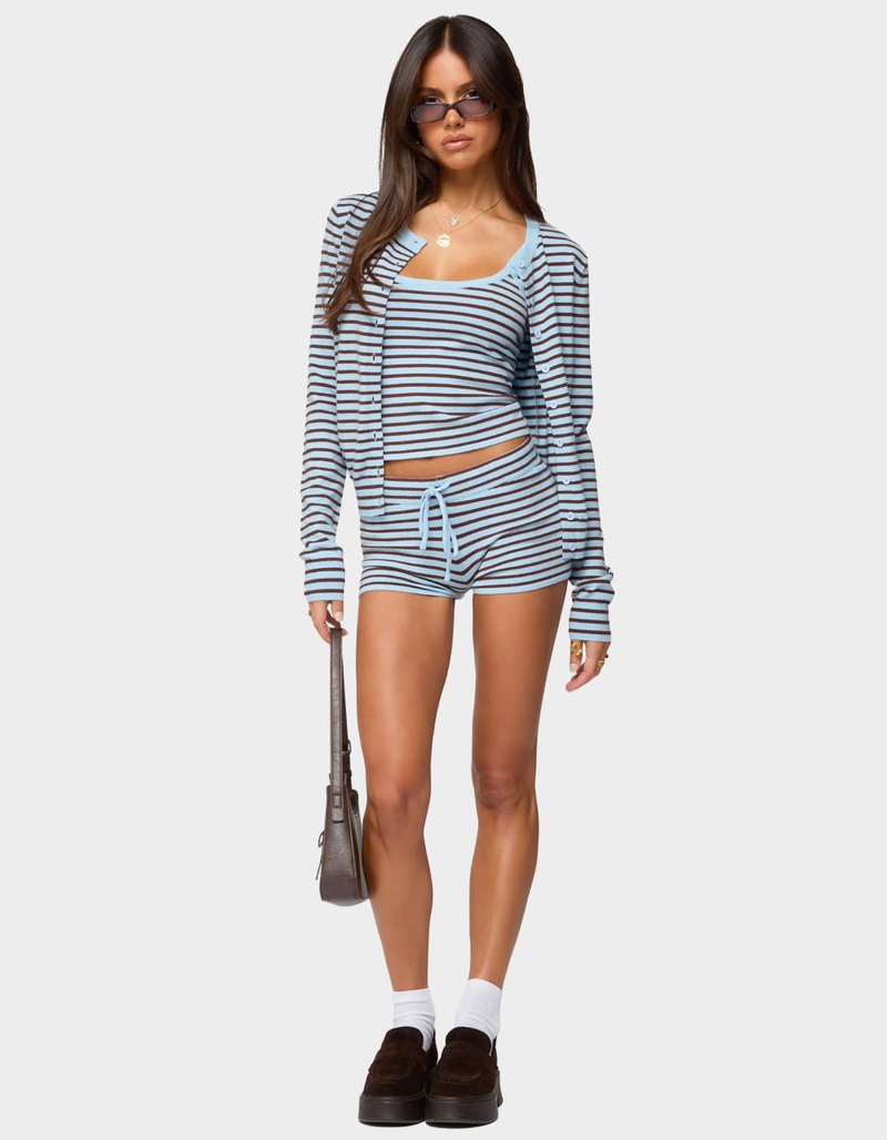 EDIKTED Lillian Striped Button Up Knit Cardigan image number 4