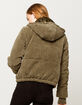 SKY AND SPARROW Corduroy Hooded Womens Bomber Jacket image number 3