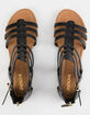 SODA T-Strap Back Zip Black Womens Gladiator Sandals image number 2