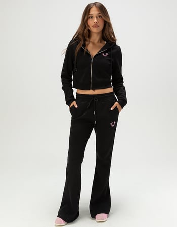 TRUE RELIGION Crystal Womens Mid Rise Flare Sweatpants Primary Image