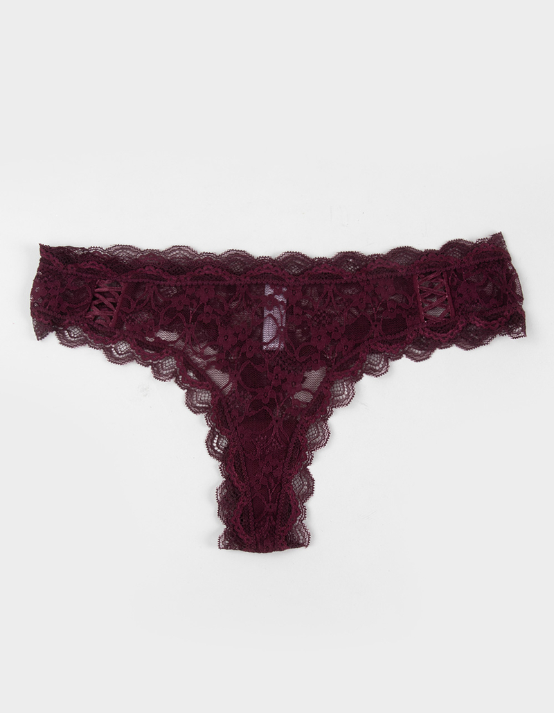 FULL TILT Allover Lace Thong image number 0