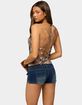 EDIKTED Nell Mixed Animal Print Backless Top image number 3