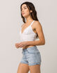 DESTINED Ribbed Empire Waist White Womens Tank Top image number 3