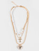 FULL TILT Layered Cross/Pearl Heart Necklace image number 1