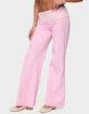 EDIKTED Meshey Striped Fold Over Pants image number 2