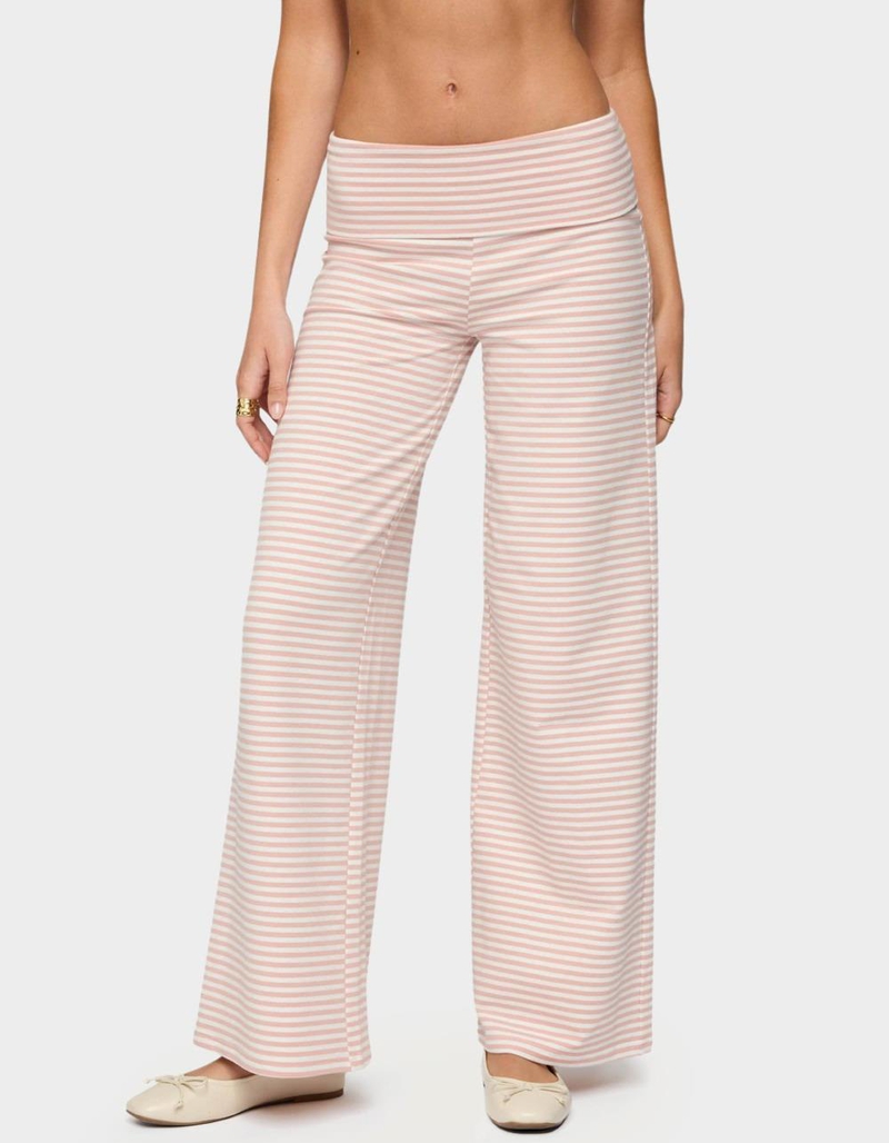 EDIKTED Lilah Striped Fold Over Pants image number 0