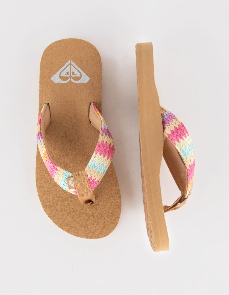 ROXY Porto Raffia Girls Thong Sandals image number 4