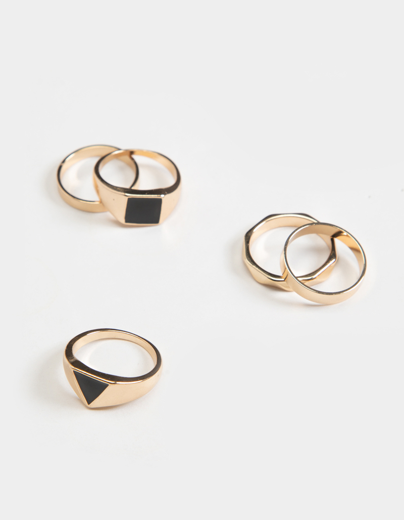RSQ Unisex 5 Piece Geometric Ring Set GOLD Tillys