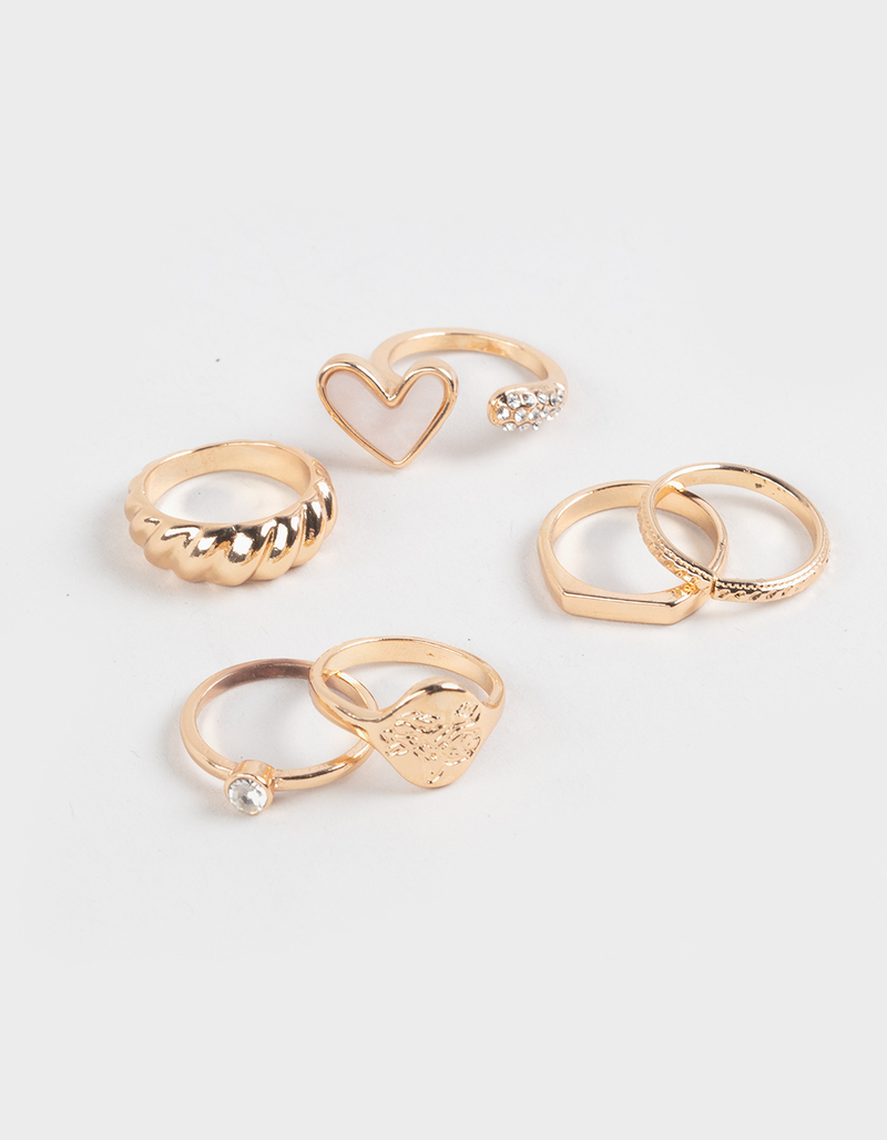 FULL TILT 6 Pack Heart/Textured Rings image number 0