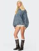 EDIKTED Marney Oversized Studded Denim Hoodie image number 2