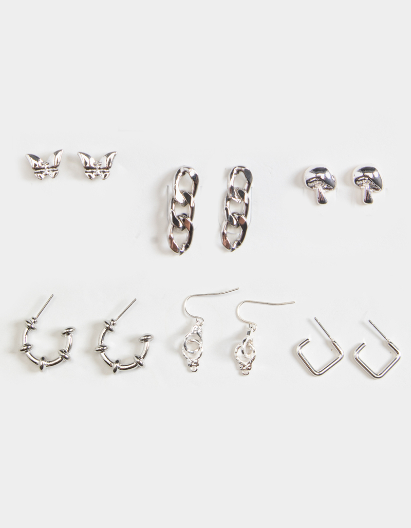 FULL TILT 6 Piece Square Punk Hoop Earrings Set image number 0