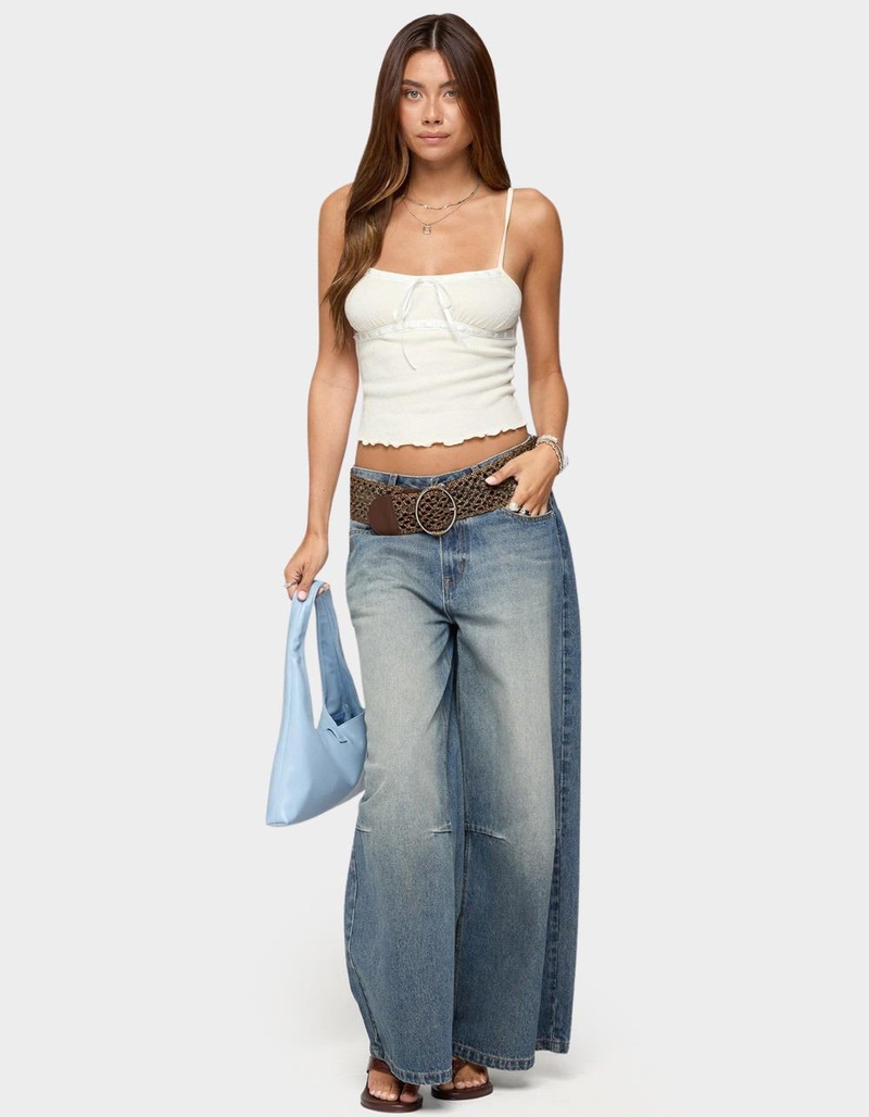 EDIKTED Misty Lacey Textured Tank Top image number 3