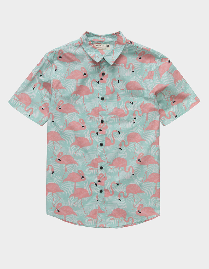 RETROFIT Flamingo Button Up Mens Shirt image number 0