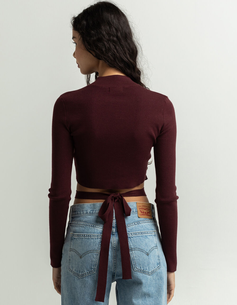 LUSH Cutout Wrap Womens Crop Top image number 2