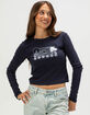 FULL TILT Plumeria Wave Womens Long Sleeve Baby Tee image number 1