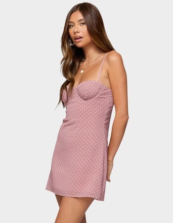 EDIKTED Polka Dot Cupped Chiffon Mini Dress Alternative Image