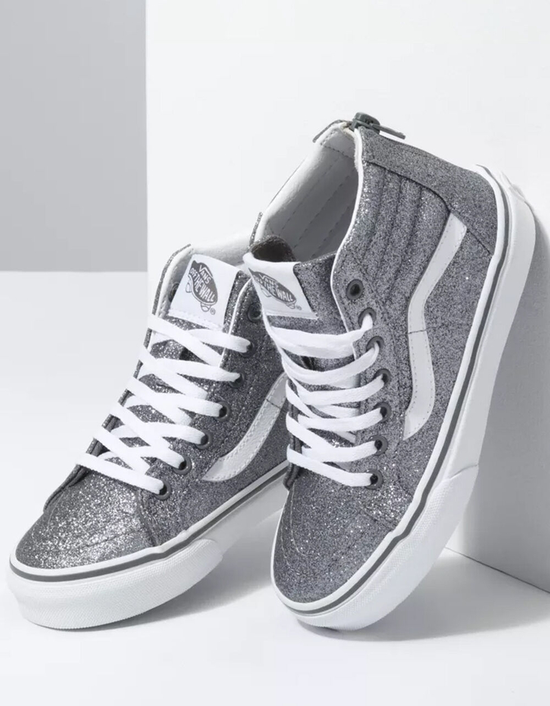 VANS Glitter Sk8-Hi Zip Juniors Shoes image number 3