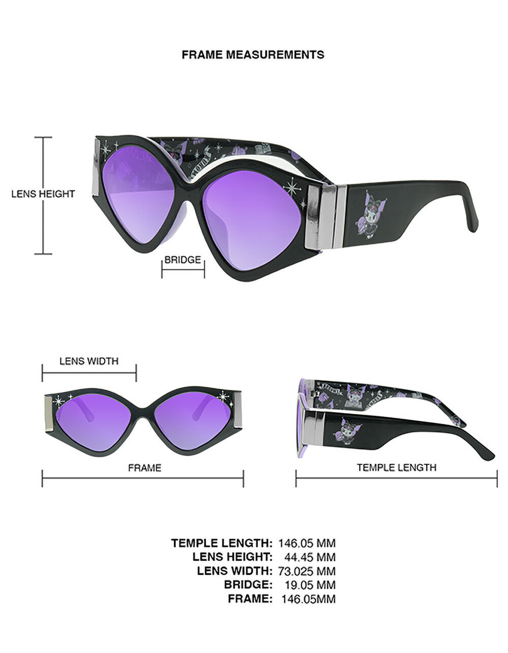SANRIO Hello Kitty Kuromi Fortune Teller Sunglasses - BLACK