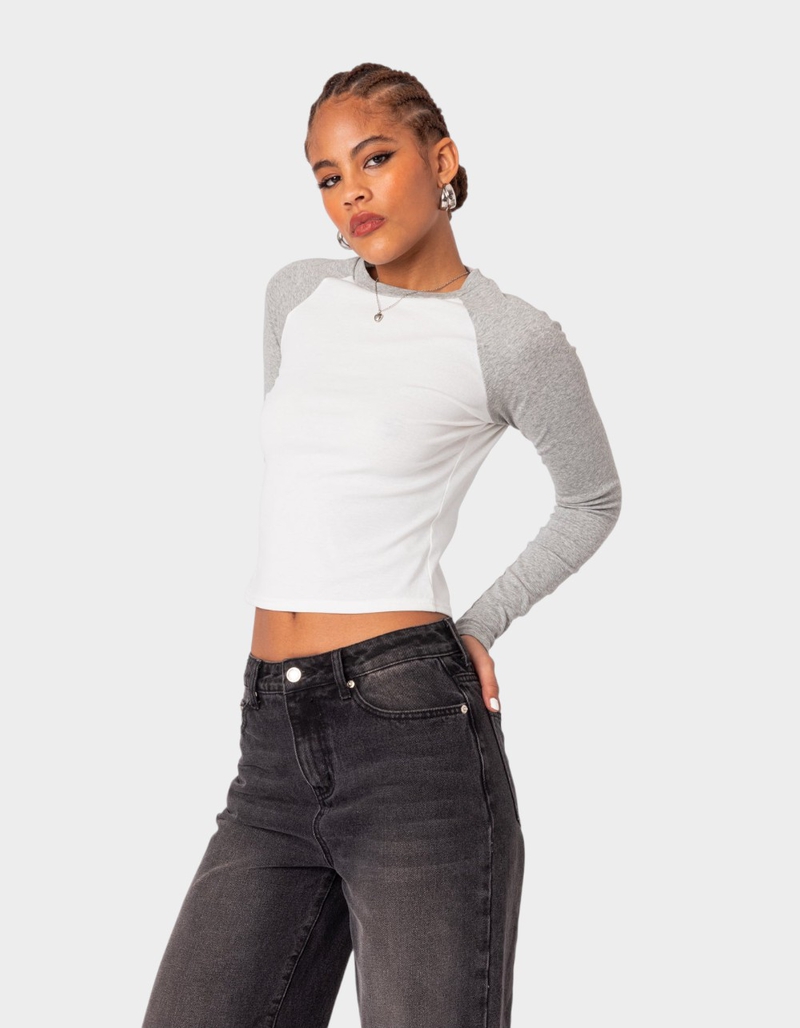 EDIKTED Raya Long Sleeve Tee image number 1