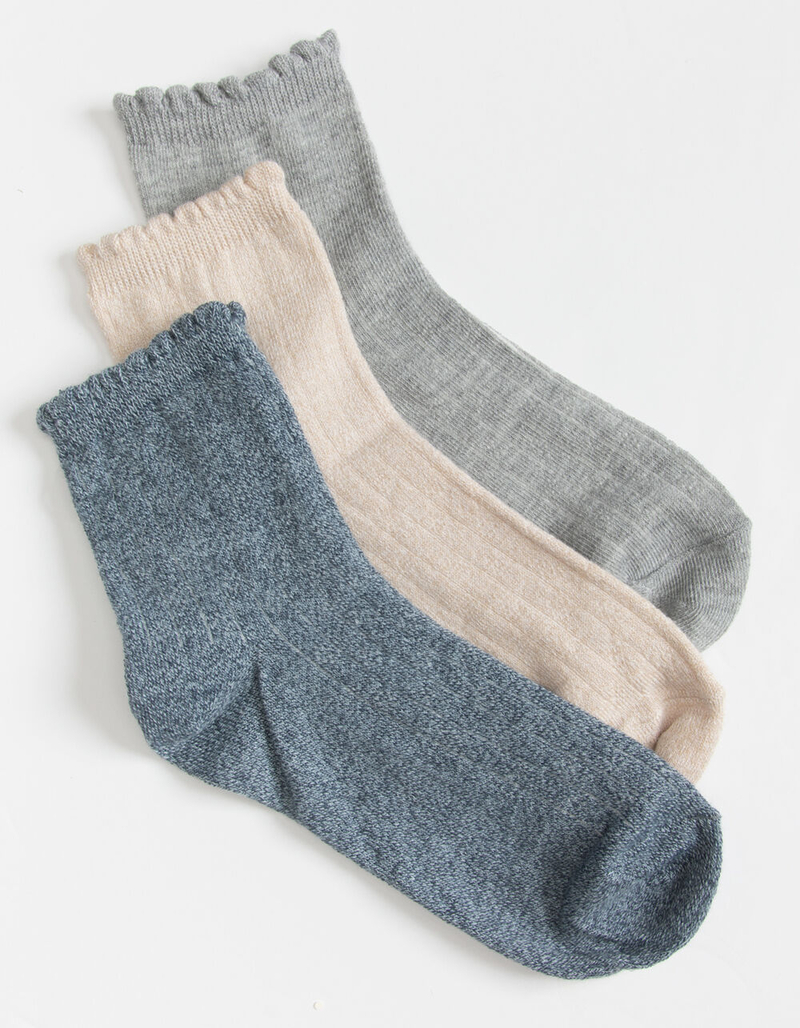 FULL TILT 3 Pack Pointelle Ribbed Socks image number 0