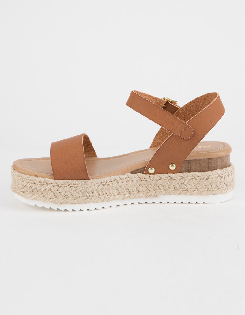 SODA Clip Tan Womens Espadrille Flatform Sandals image number 2